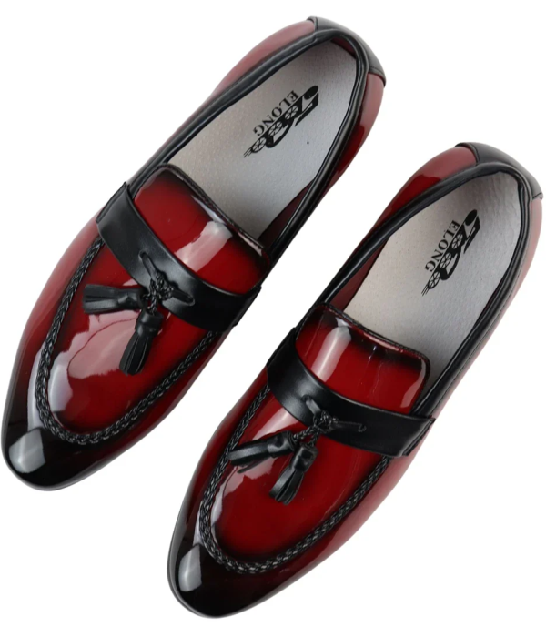 Men's Patent Tassel Slip On Red Loafers