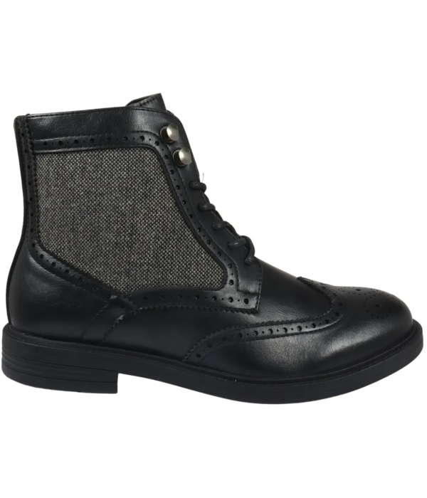 Men's Lace Up Brogue Black Ankle Boots