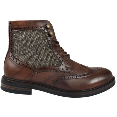 Men's Lace Up Brogue Brown Ankle Boots