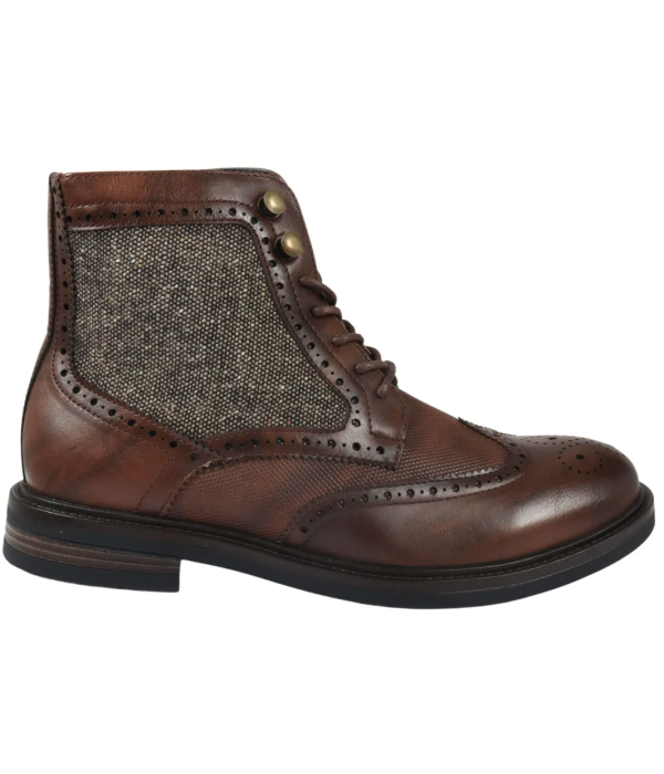 Men's Lace Up Brogue Brown Ankle Boots