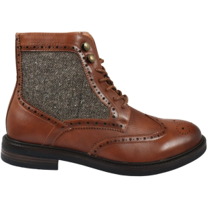 Men’s Lace Up Brogue Tan Brown Ankle Boots