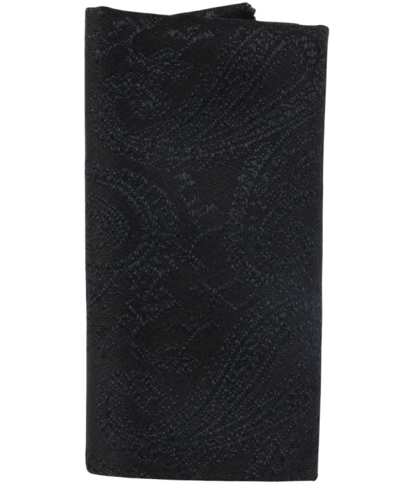 Men's Tie Pocket Sqaure Set Formal Floral Necktie - Black