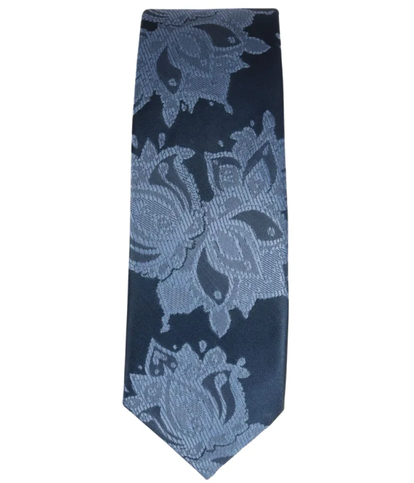 Men's Tie Pocket Sqaure Set Formal Floral Necktie - Blue