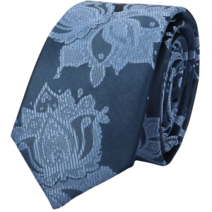 Men’s Tie Pocket Sqaure Set Formal Floral Necktie – Blue