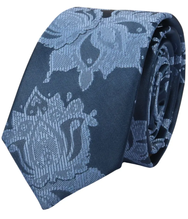 Men's Tie Pocket Sqaure Set Formal Floral Necktie - Blue