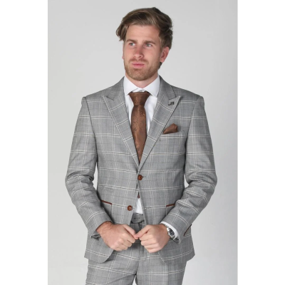 Francis - Men's Grey Check Blazer