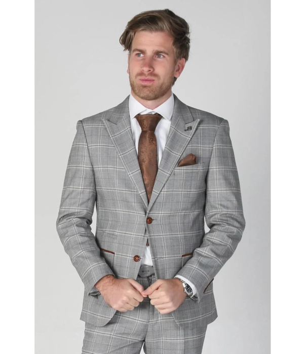 Francis - Men's Grey Check Blazer