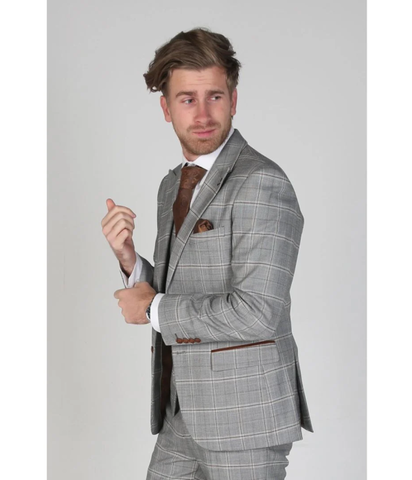 Francis - Men's Grey Check Blazer