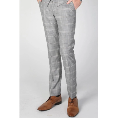 Francis - Men's Grey Check Trousers