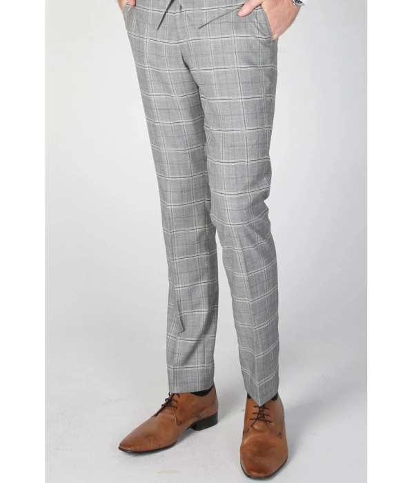 Francis - Men's Grey Check Trousers