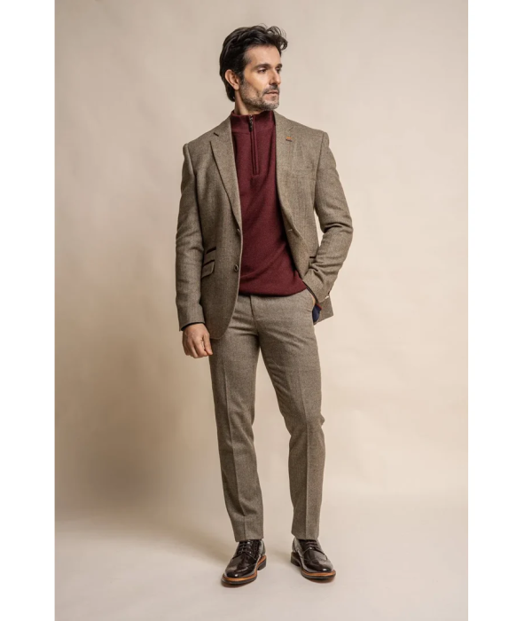 Gaston - Men's Tweed Olive Check Blazer