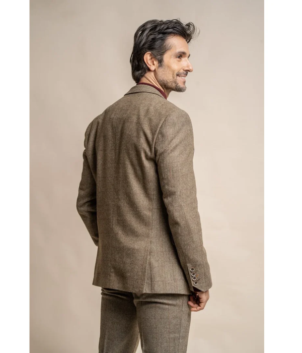 Gaston - Men's Tweed Olive Check Blazer