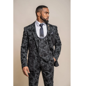 Georgi – Men’s Black Floral Blazer