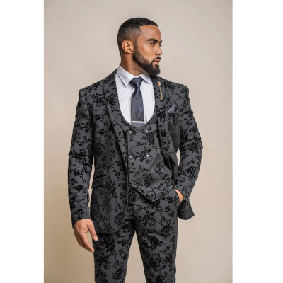 Georgi - Men's Black Floral Blazer