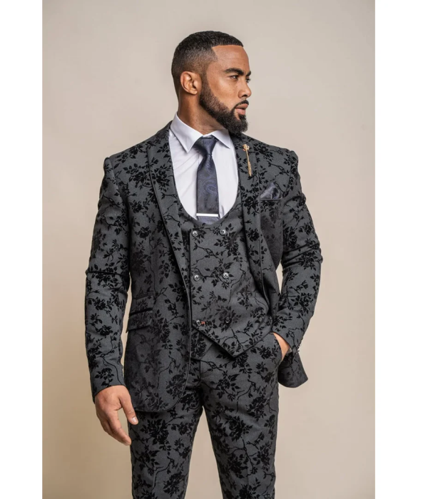 Georgi - Men's Black Floral Blazer