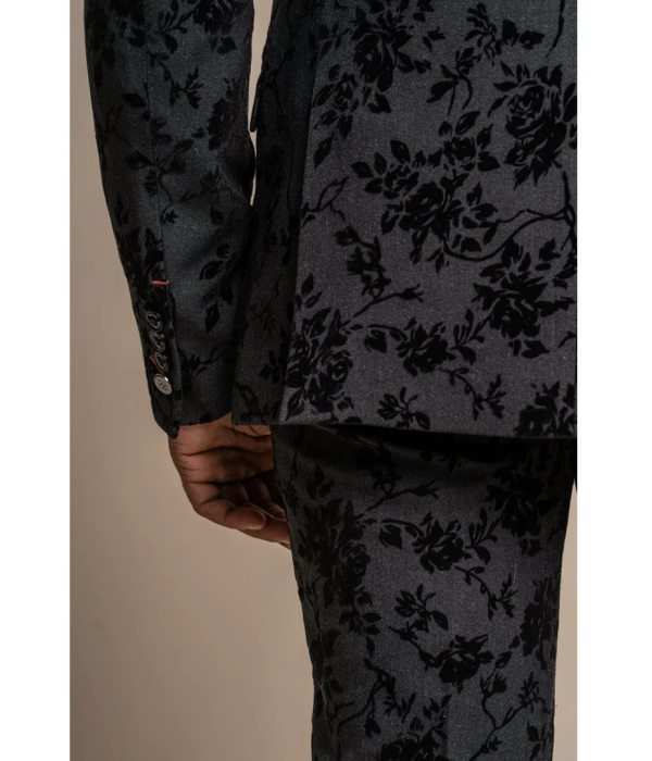 Georgi - Men's Black Floral Blazer