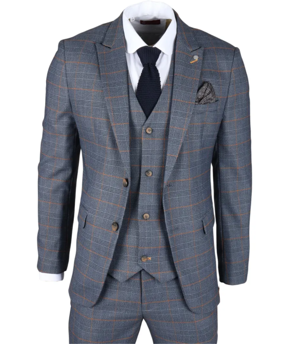 Gisborne - Men's Navy Checked Blazer