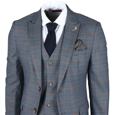 Gisborne - Men's Navy Checked Blazer