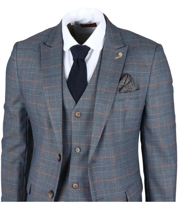 Gisborne - Men's Navy Checked Blazer