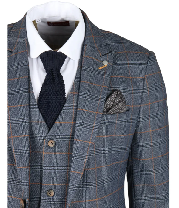 Gisborne - Men's Navy Checked Blazer