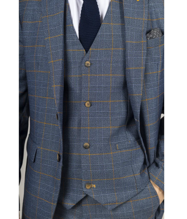 Gisborne - Men's Navy Checked Blazer