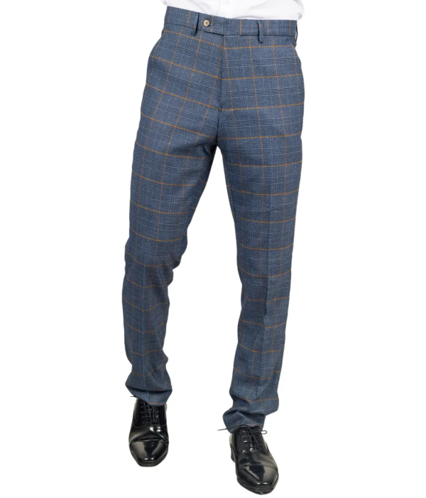 Gisborne - Men's Navy Checked Trousers