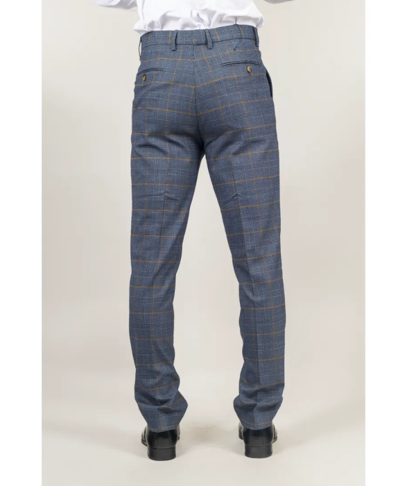 Gisborne - Men's Navy Checked Trousers