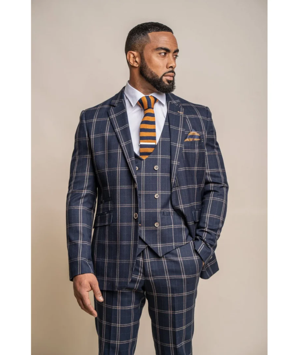 Hardy - Men's Men's Blue Tan Check Blazer