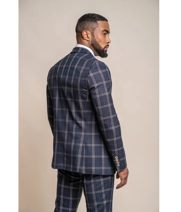 Hardy - Men's Men's Blue Tan Check Blazer