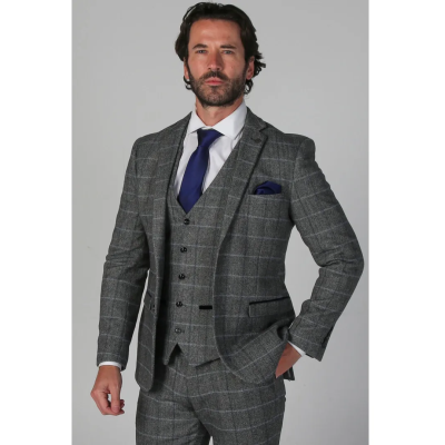 Harris - Men's Grey Tweed Blazer