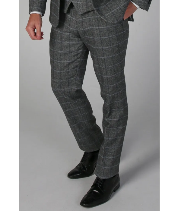 Harris - Men's Grey Tweed Trousers