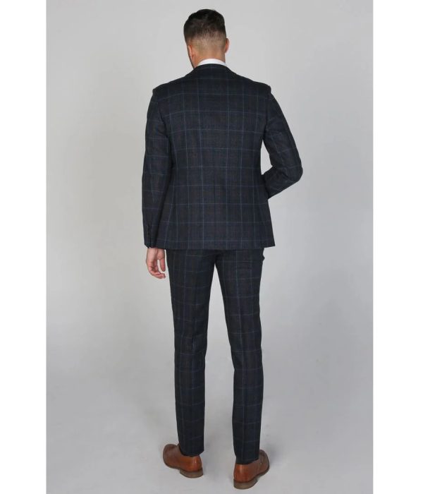 Harvey - Men's Navy Check Blazer