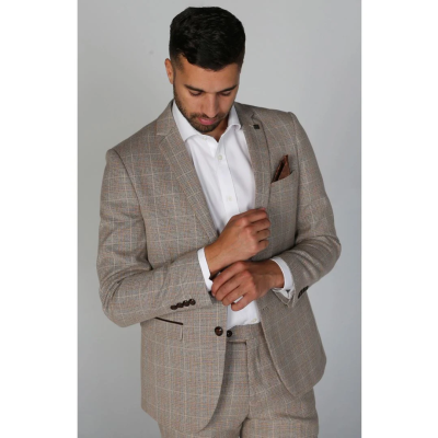 Holland - Men's Beige Check Blazer