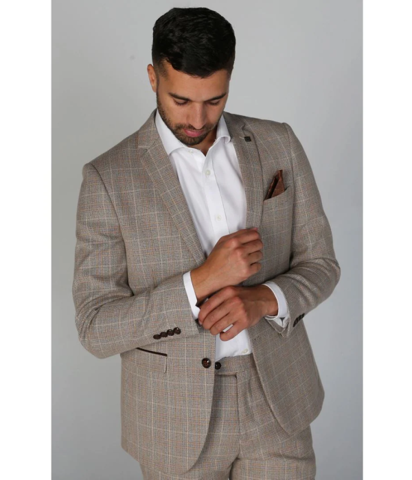 Holland - Men's Beige Check Blazer