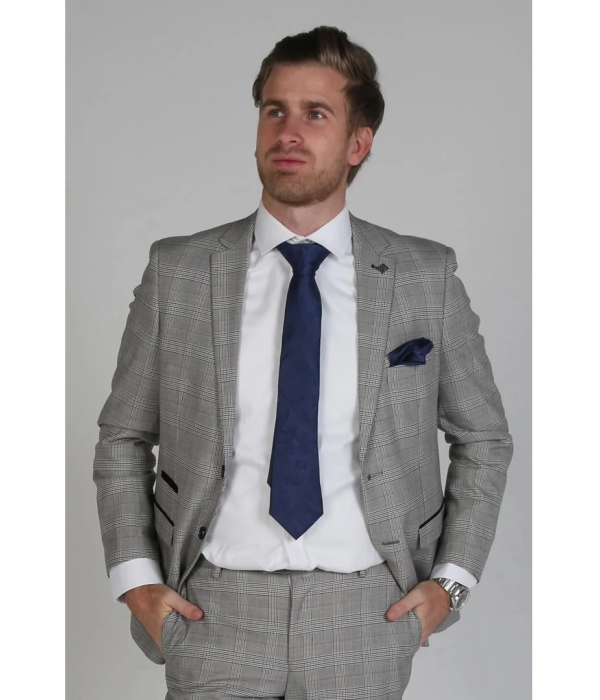 Hugo - Men's Check Grey Blazer