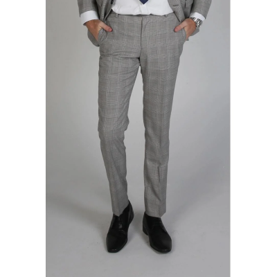 Hugo - Men's Check Grey Trouser