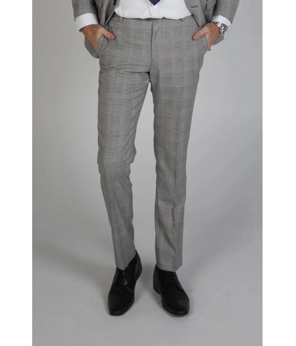 Hugo - Men's Check Grey Trouser