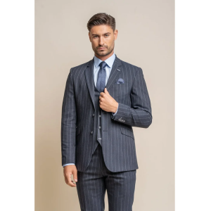 Invincible – Men’s Navy Blue Pinstripe Blazer