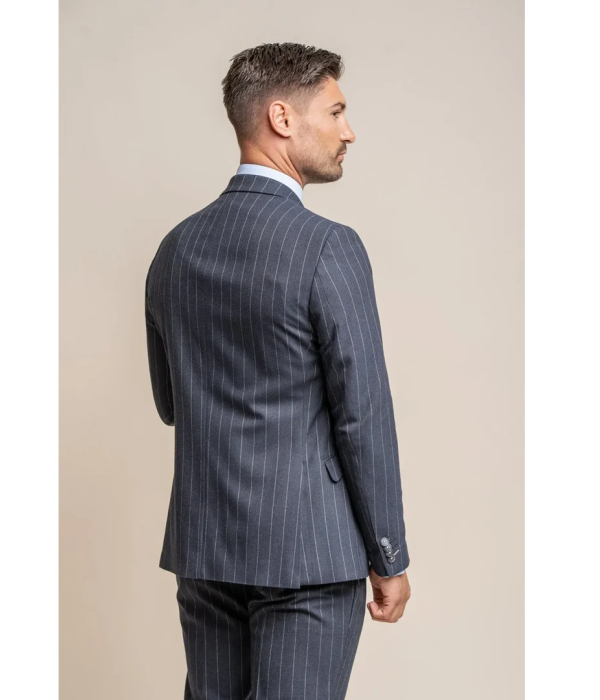 Invincible - Men's Navy Blue Pinstripe Blazer