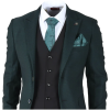 Jasper - Men's 3 Piece Olive Green Suit With Black Waistcoat