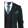 Jasper - Men's 3 Piece Olive Green Suit With Black Waistcoat
