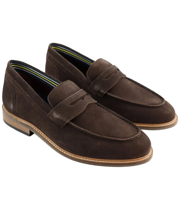 Mens Real Full Suede Slip On Loafers Boat Shoes Brown Smart Casual Classic Comfort Fit