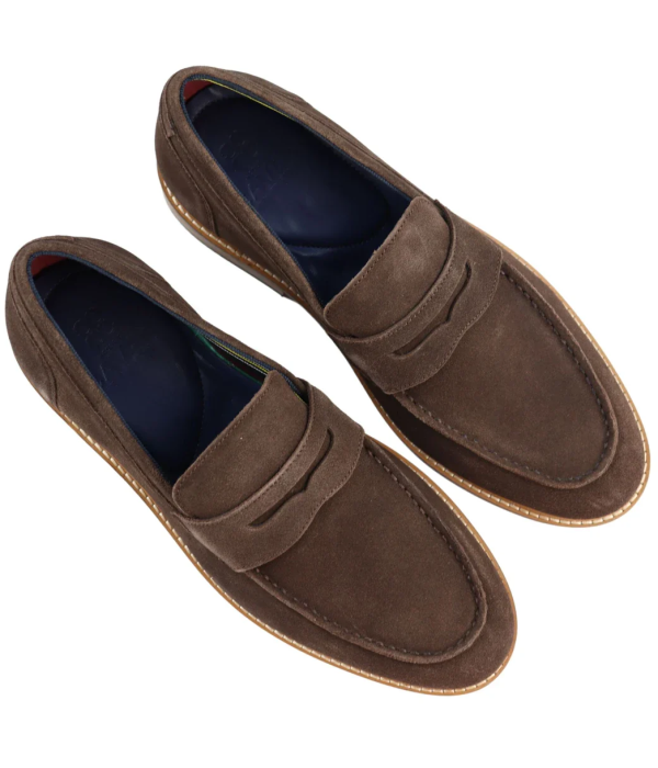 Mens Real Full Suede Slip On Loafers Boat Shoes Brown Smart Casual Classic Comfort Fit