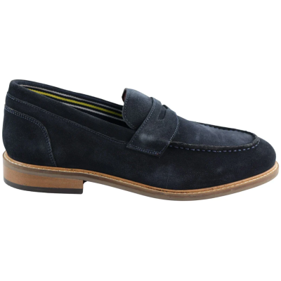 Mens Real Full Suede Slip On Loafers Boat Shoes Navy Smart Casual Classic Comfort Fit