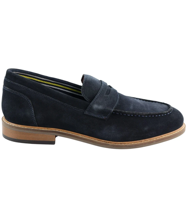 Mens Real Full Suede Slip On Loafers Boat Shoes Navy Smart Casual Classic Comfort Fit