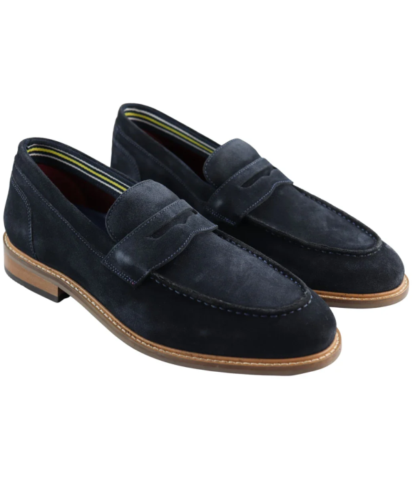 Mens Real Full Suede Slip On Loafers Boat Shoes Navy Smart Casual Classic Comfort Fit