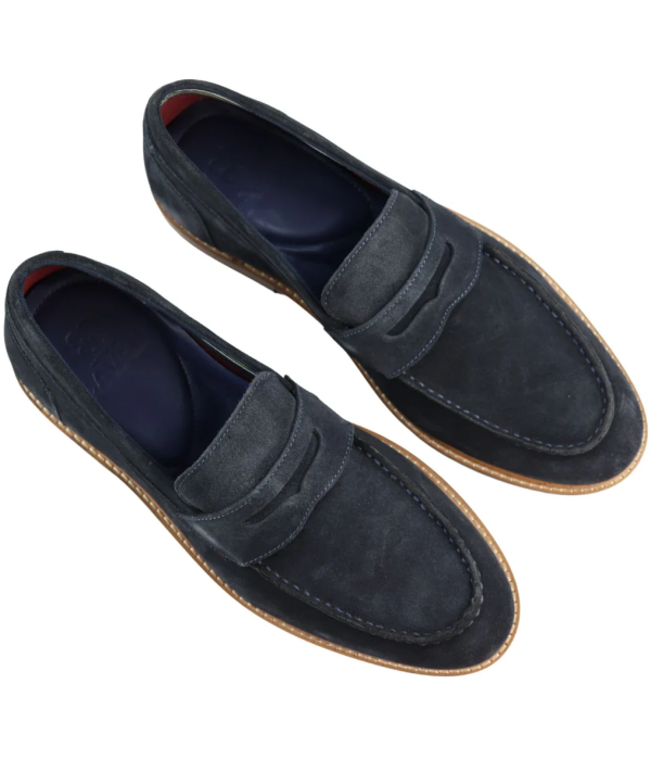 Mens Real Full Suede Slip On Loafers Boat Shoes Navy Smart Casual Classic Comfort Fit