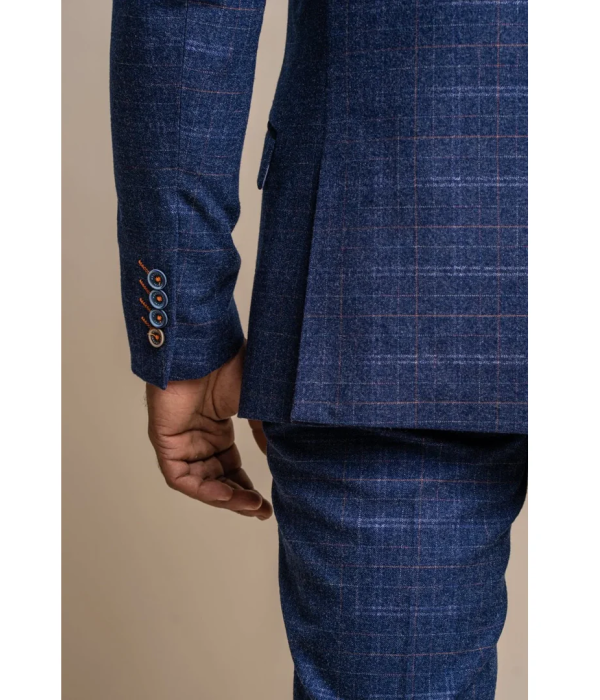 Kaiser - Men's Tweed Check Blue Blazer