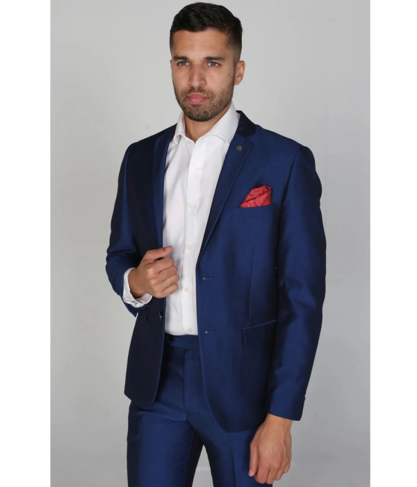 Kingsley - Men's Plain Blue Blazer