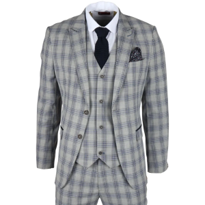 Knight – Men’s Grey Blue Checked Blazer